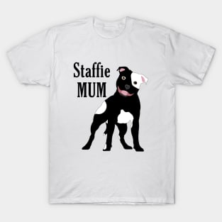 Staffie Mum BW T-Shirt